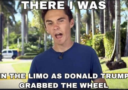 Meme: David Hogg Was There, In the Limo With Donald Trump