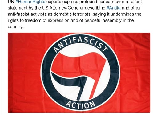 UN Posts Tweet in Support of Antifa, then Removes It