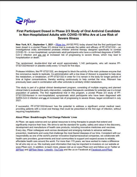 Pfizer To Roll Out Covid Pill 1