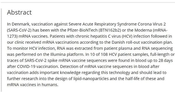 Danish Research on mRNA Abstract